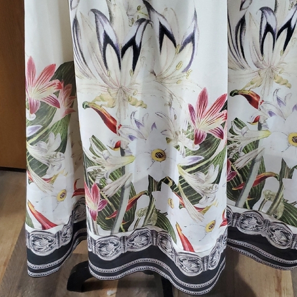 Soft Surroundings Pink and Cream A-Line Midi Skirt Resort Wear - Picture 3 of 6